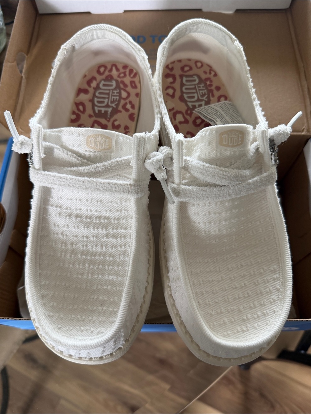 Hey Dude Women’s Cream Knit Slip-On Moccasins